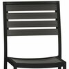 Flash Furniture Lark Outdoor Stackable Side Chair w/Faux Gray Wash Teak Poly Slats XU-DG-HW6036-GY-GG